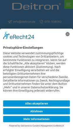 Vorschau der mobilen Webseite www.deitron.de, Neutron IT e.K.