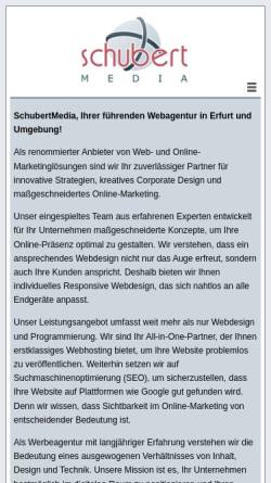 Vorschau der mobilen Webseite www.schubertmedia.de, Schubertmedia