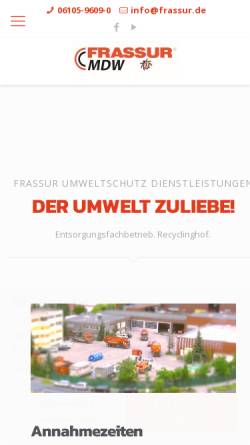 Vorschau der mobilen Webseite www.frassur.de, Frassur GmbH