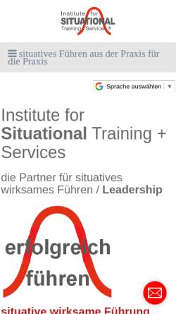 Vorschau der mobilen Webseite www.situational.de, Institute for Situational Training - Wilfried E. Mach