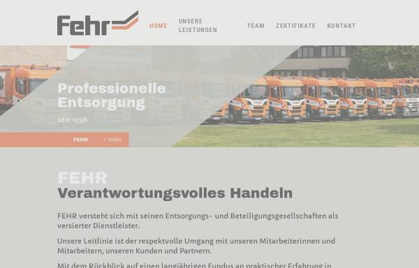 Vorschau von www.fehr.de, Fehr Umwelt Hessen GmbH & Co. KG
