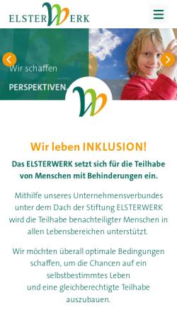Vorschau der mobilen Webseite www.elster-werkstaetten.de, Elster Werkstätten