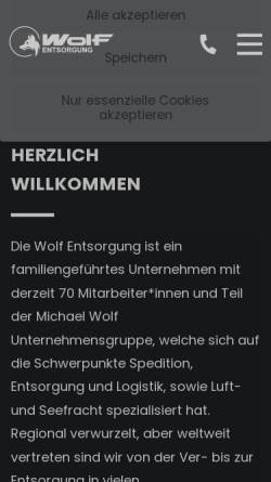 Vorschau der mobilen Webseite www.wolf-entsorgung.de, Michael Wolf OHG