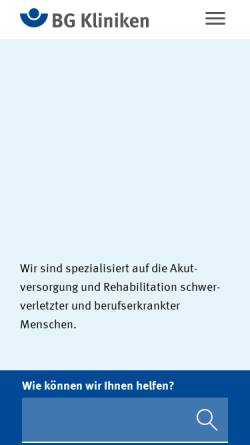 Vorschau der mobilen Webseite www.bg-kliniken.de, BG Kliniken - Klinikverbund der gesetzlichen Unfallversicherung gGmbH
