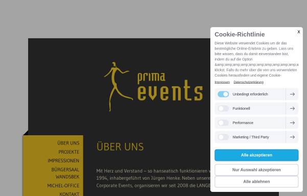 Vorschau von www.prima-events.de, PriMaEvents Eventmanagement