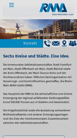 Vorschau der mobilen Webseite www.rmaof.de, RMA Rhein-Main Abfall GmbH