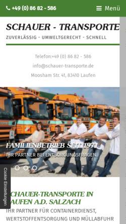 Vorschau der mobilen Webseite www.schauer-transporte.de, Schauer-Transporte