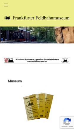 Vorschau der mobilen Webseite www.feldbahn-ffm.de, Frankfurter Feldbahnmuseum e.V.