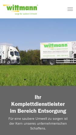 Vorschau der mobilen Webseite www.wittmann.de, Wittmann Entsorgungswirtschaft GmbH