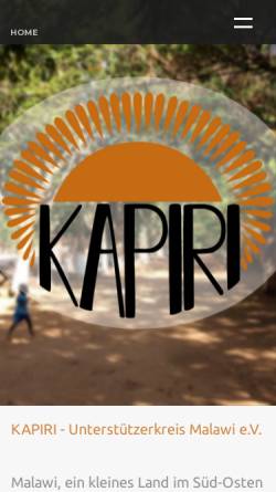 Vorschau der mobilen Webseite kapiri.de, Unterstützerkreis Missionskrankenhaus Kapiri e.V.
