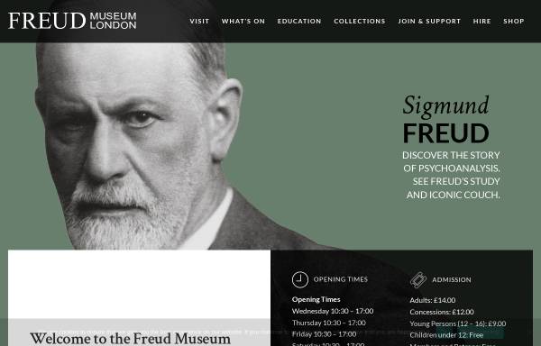 Vorschau von www.freud.org.uk, Sigmund Freud Museum London