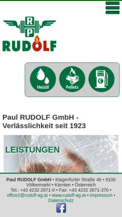 Vorschau der mobilen Webseite www.rudolf-ag.at, Rudolf GesmbH & Co KG