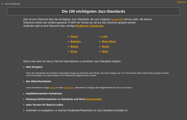 Vorschau von www.michaelsattler.de, Jazz Standards