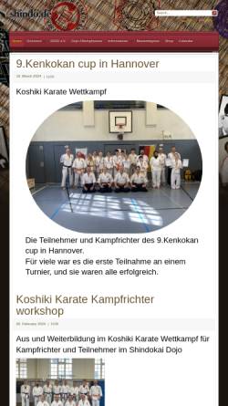 Vorschau der mobilen Webseite www.shindo.de, Kampfkunstschule SHINDO, Hannover