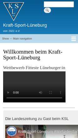 Vorschau der mobilen Webseite www.xn--ks-lneburg-deb.de, Kraftsportverein Lüneburg