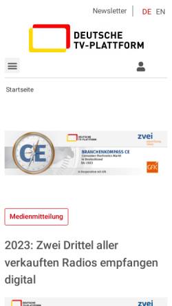 Vorschau der mobilen Webseite www.ueberall-tv.de, Überall-TV
