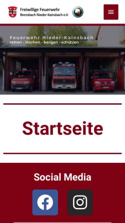 Vorschau der mobilen Webseite www.feuerwehr-nieder-kainsbach.de, Freiwillige Feuerwehr Nieder-Kainsbach