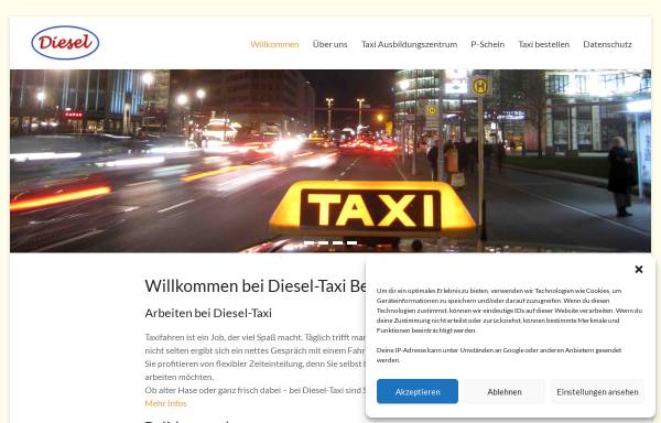 Vorschau von www.diesel-taxi.de, Diesel Taxi GmbH