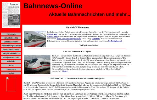 Vorschau von www.bahnnews.info, Bahnnews Online