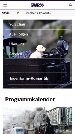 Vorschau der mobilen Webseite www.swr.de, Eisenbahn-Romantik