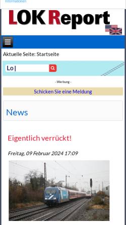 Vorschau der mobilen Webseite www.lok-report.de, Lok-Report