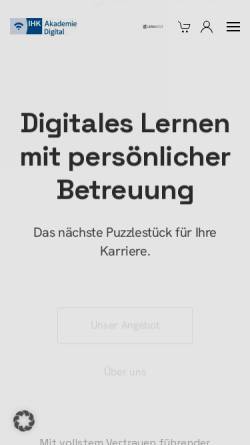 Vorschau der mobilen Webseite www.ihkadhoc.de, IHK Akademie GmbH