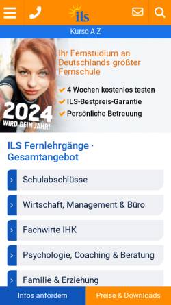 Vorschau der mobilen Webseite www.ils.de, ILS Institut für Lernsysteme Hamburg