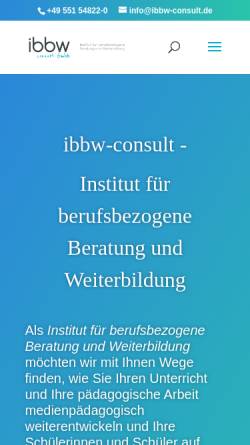 Vorschau der mobilen Webseite ibbw.de, Institut für berufliche Bildung und Weiterbildung e.V.