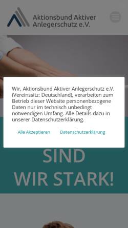 Vorschau der mobilen Webseite www.aktionsbund.de, Aktionsbund Aktiver Anlegerschutz e.V.