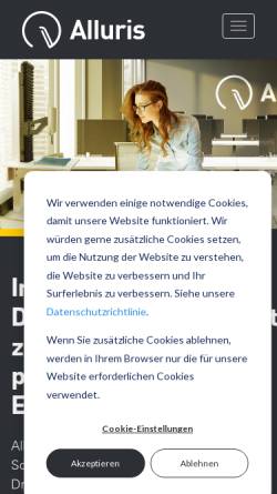 Vorschau der mobilen Webseite alluris.de, Alluris - Kraftmessgeräte | Kraftprüfsysteme