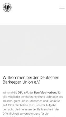 Vorschau der mobilen Webseite www.dbuev.de, Deutsche Barkeeper-Union e.V. [DBU]