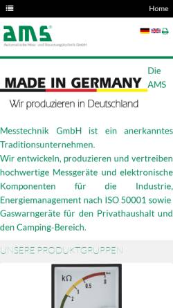 Vorschau der mobilen Webseite ams-messtechnik.de, AMS Automatische Mess- und Steuerungstechnik GmbH