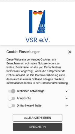 Vorschau der mobilen Webseite www.vsr-online.de, VSR, Verband der Serviermeister, Restaurant- und Hotelfachkräfte e.V.