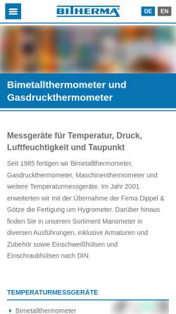 Vorschau der mobilen Webseite www.bitherma.de, Bitherma Franz Wagner & Sohn GmbH
