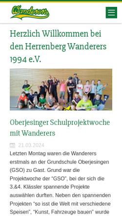 Vorschau der mobilen Webseite www.wanderers.de, Wanderers Herrenberg