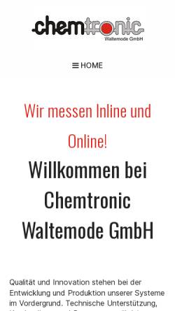 Vorschau der mobilen Webseite www.chemtronic-gmbh.de, Chemtronic Waltemode GmbH
