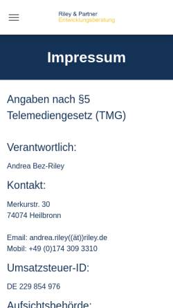 Vorschau der mobilen Webseite www.riley.de, Andrea Riley