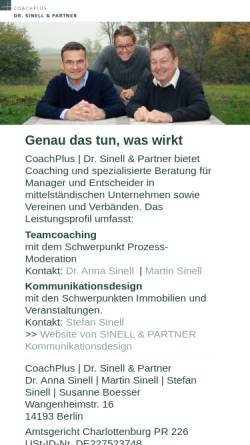 Vorschau der mobilen Webseite www.coachplus.de, CoachPlus Unternehmensberatung Sinell & Partner