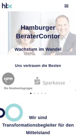Vorschau der mobilen Webseite www.hbcontor.de, HBC Hamburger BeraterContor GmbH