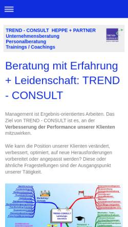 Vorschau der mobilen Webseite www.trend-consult.com, Trend-Consult Heppe & Partner