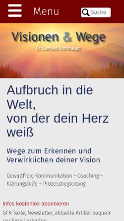 Vorschau der mobilen Webseite www.visionenundwege.de, Visionen und Wege - Dr. Gerhard Rothhaupt