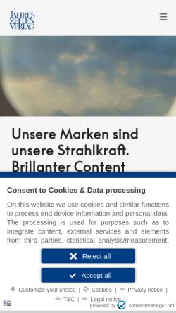 Vorschau der mobilen Webseite www.jalag.de, Jahreszeiten-Verlag