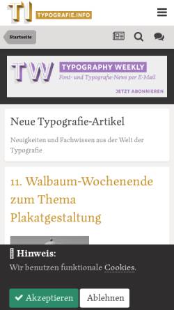 Vorschau der mobilen Webseite www.typografie.info, Typografie.info