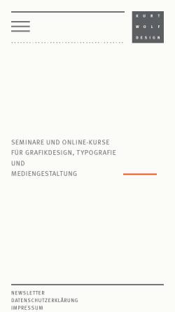 Vorschau der mobilen Webseite www.kurtwolfdesign.de, Typografie-Seminare