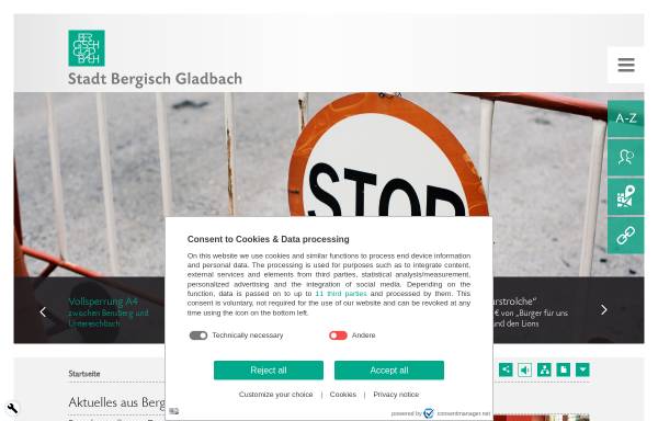 Vorschau von www.bergischgladbach.de, Cityweb Bergisch Gladbach