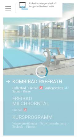 Vorschau der mobilen Webseite www.freibad-milchborntal.de, Freibad Milchborntal