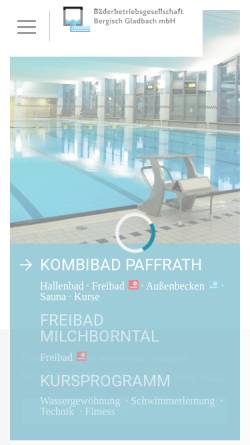 Vorschau der mobilen Webseite www.kombibad-paffrath.de, Kombibad Paffrath