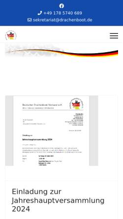 Vorschau der mobilen Webseite www.drachenboot.de, Deutscher Drachenboot Verband e.V.