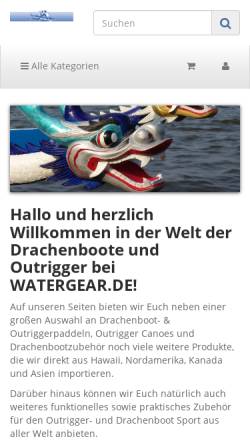 Vorschau der mobilen Webseite www.watergear.de, Watergear.de