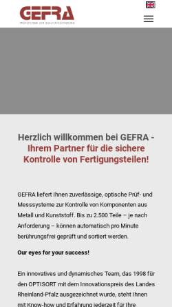 Vorschau der mobilen Webseite www.gefragmbh.de, GEFRA GmbH